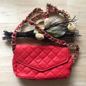 Red quilted Fanny pack